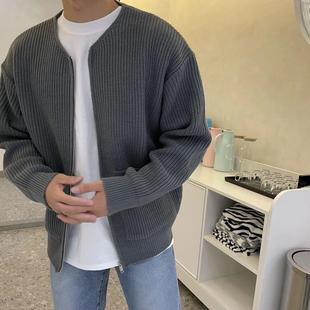 trendy Fashion mens casual loose knitted color INS cardigan