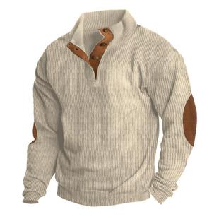 long mens corduroy casual pullover Mens sleeved sweatshirt