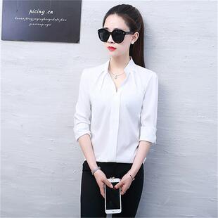 long loose color bottoming Solid shirt sleeve thin womens