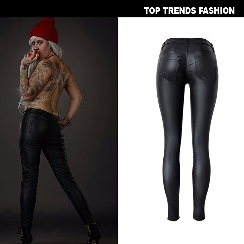 bodycon pants stretchy moto new custom trousers leather