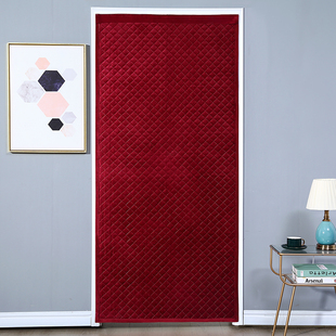 新款喜红色门帘结婚婚庆挂帘房门卧室客厅挡风保暖免打孔单开门帘