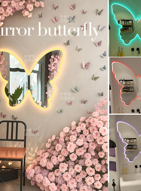 发光镜面蝴蝶灯拍照道具