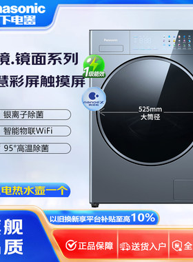 Panasonic/松下 XQG100-V198纤镜高端V系列滚筒洗衣机 水氧泡沫净