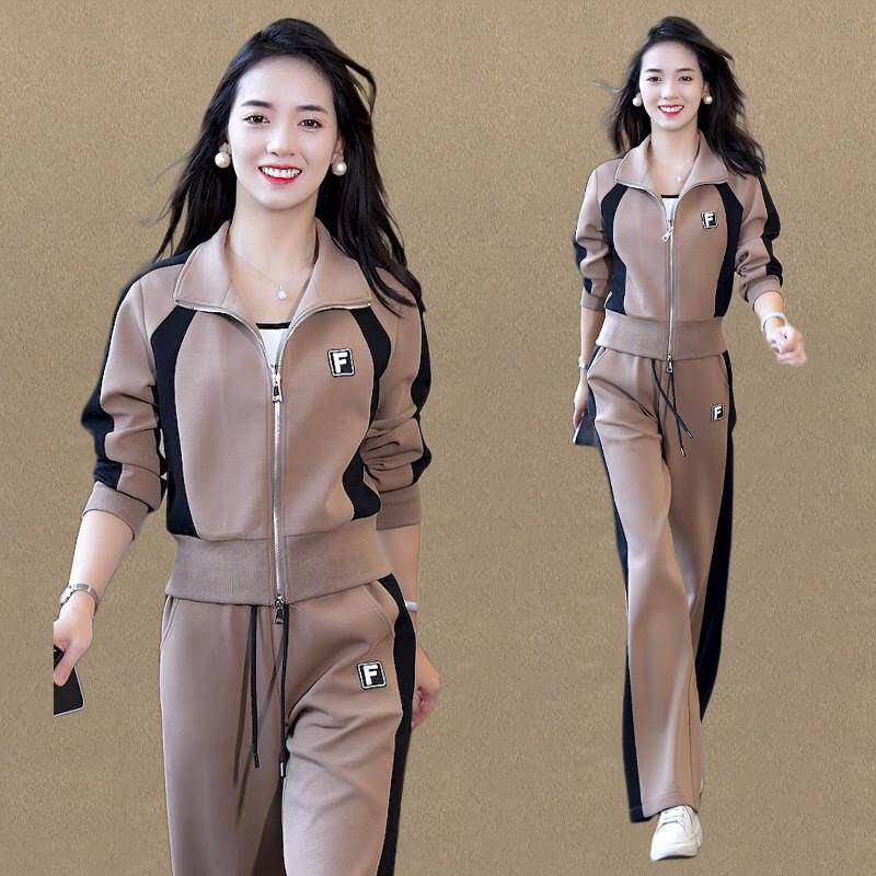 韩版时髦复古时尚休闲套装女2025春季新款洋气时髦卫衣外套两件套