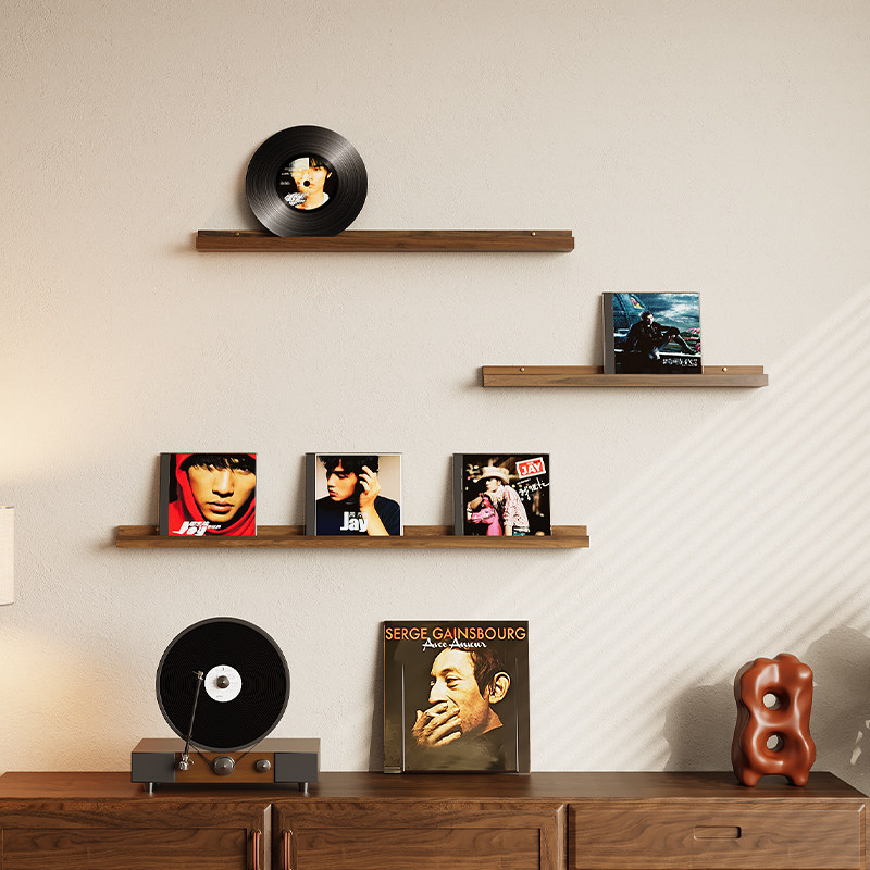 墙上置物架实木壁挂黑胶唱片架上墙展示架墙壁装饰架墙面一字隔板,住宅家具,搁板/置物架/家用陈列架,淘宝优惠券,粉丝福利购,淘宝优惠卷
