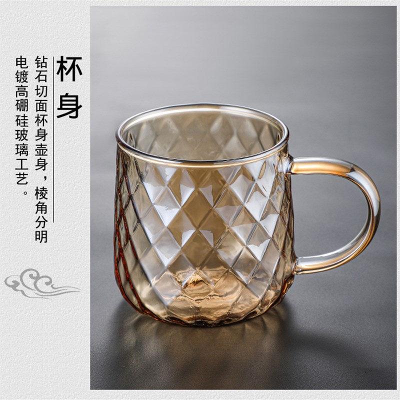 耐热玻璃凉水壶水杯果茶壶冷水壶大容系家用待客防爆琥珀蓝凌量列