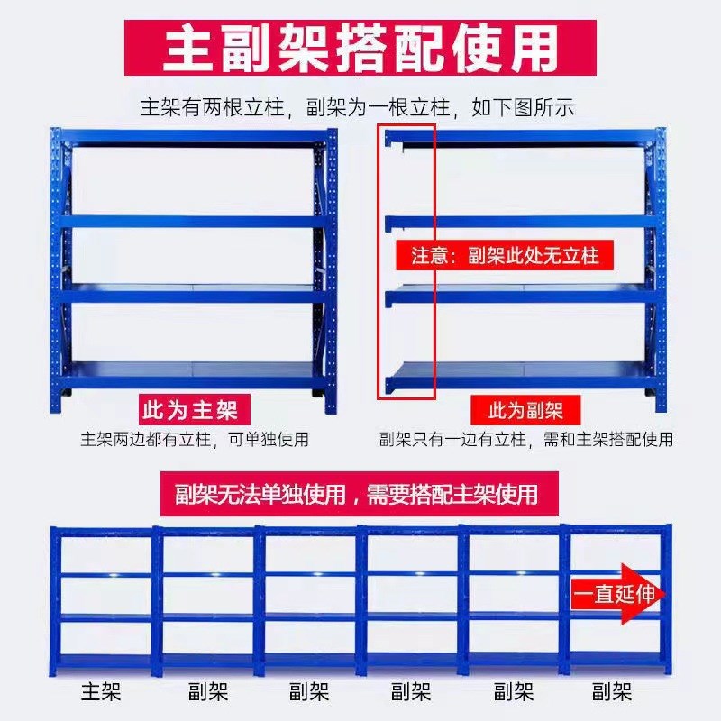 置圳递厂仓库货架仓储深物架加厚多层铁架子中型快工多功能展示架