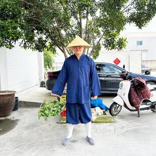新夏季僧服短褂套装台麻布料男女同款短套和尚尼姑衣服出家人轻薄