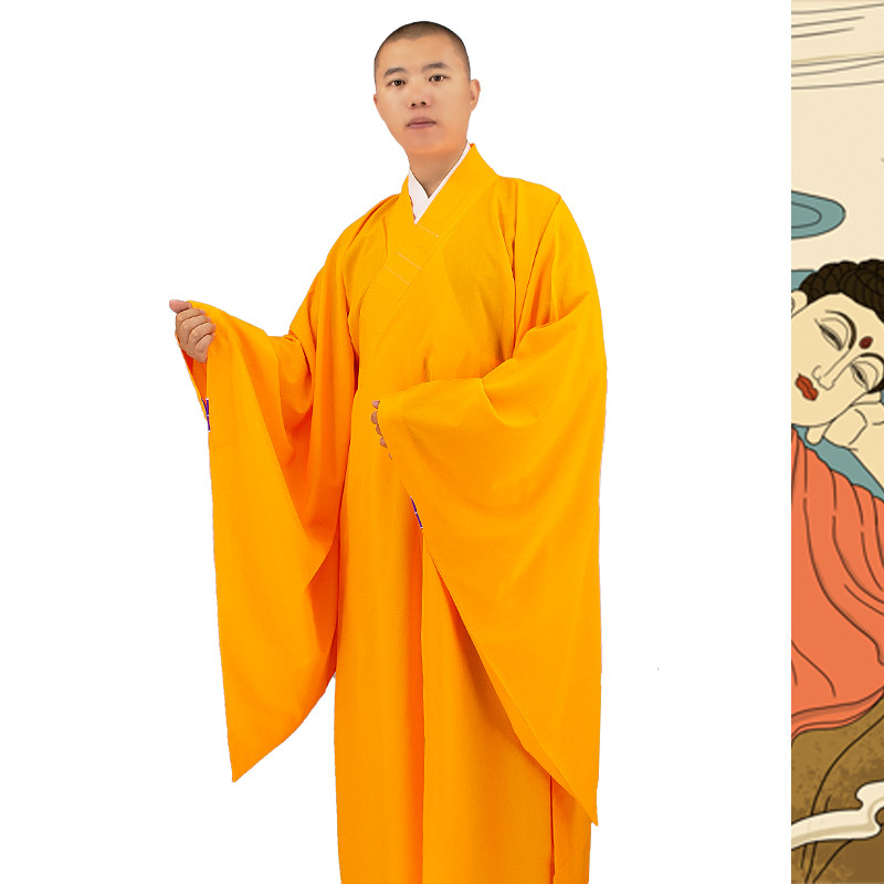 僧服海青春秋薄款四季居士服男僧人服装女袈裟大褂长衫法会海清服