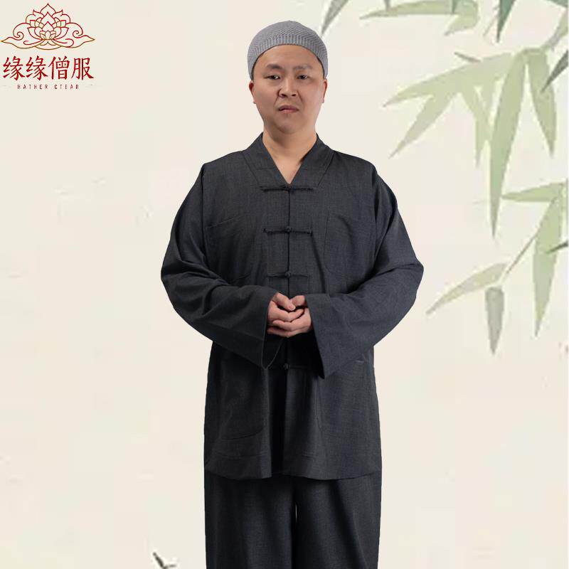新春秋僧服国风短褂保暖加厚棉服僧袍大褂僧衣出家僧人服饰小褂加