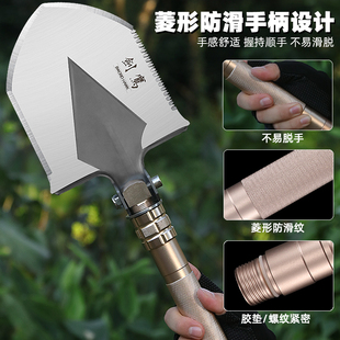 工兵铲户外多功能车载折叠中国工铲德国兵工铲锰钢铁锹铲子钓鱼铲