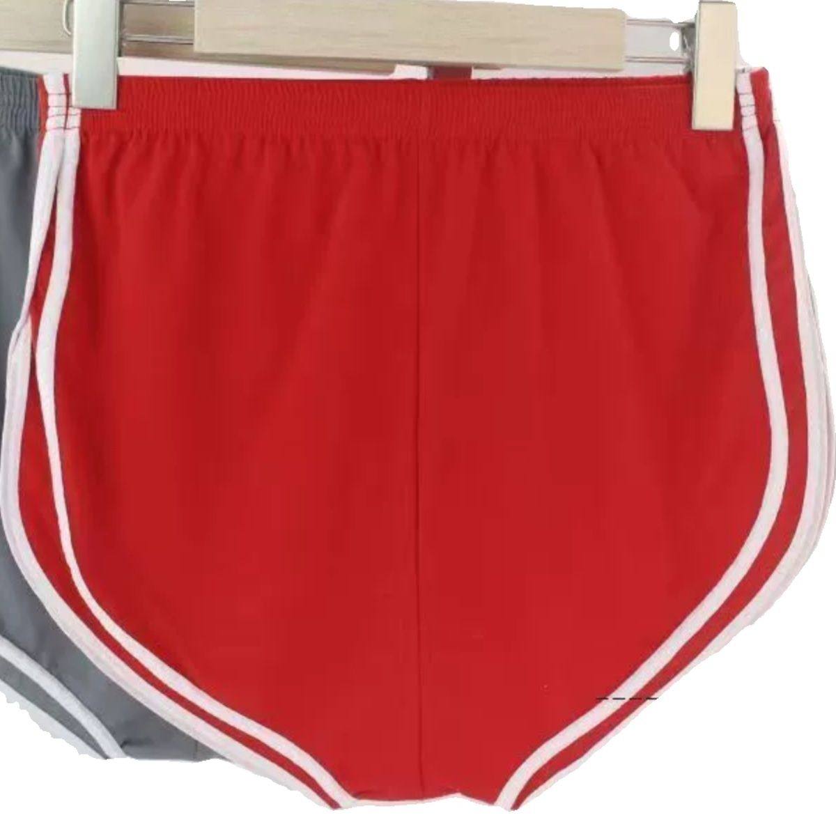 红色棉质男士运动裤平角短裤宽松中老年网球老人裤衩爸爸内裤男士