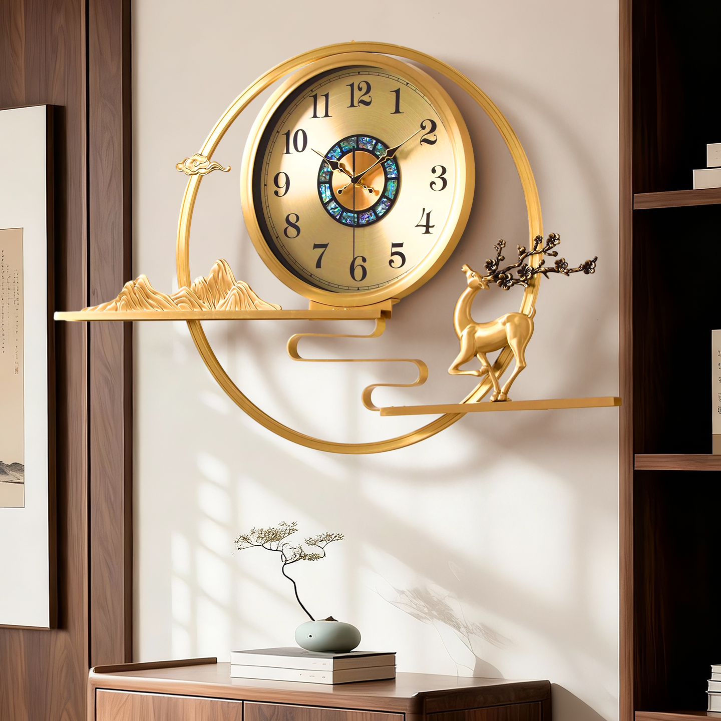 福鹿吉祥！高颜值创意装饰挂钟！