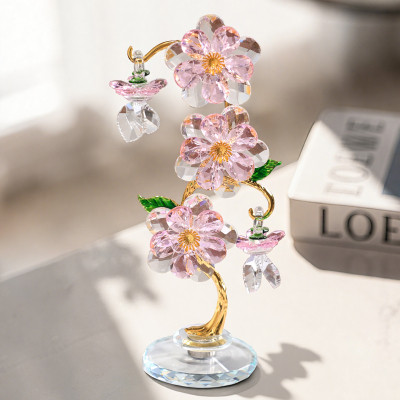 轻奢桃花树造型桌面摆件