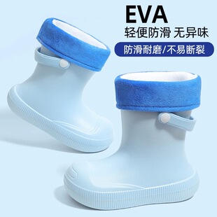 儿童雨鞋男童保暖秋冬季新款胶鞋厚底外穿防滑靴子加绒防水鞋小孩