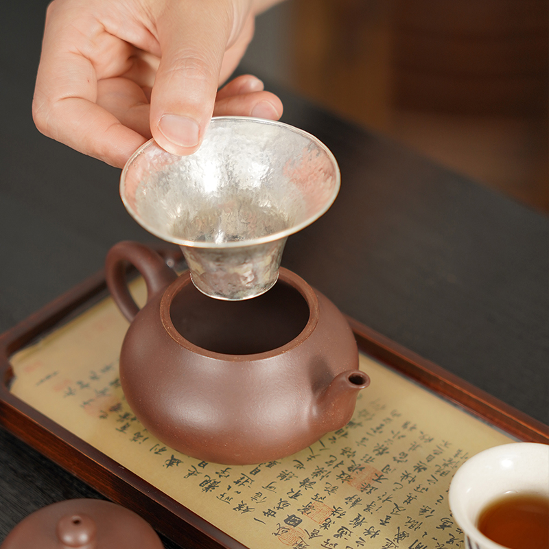 轻奢999纯银茶漏功夫茶喝茶配件