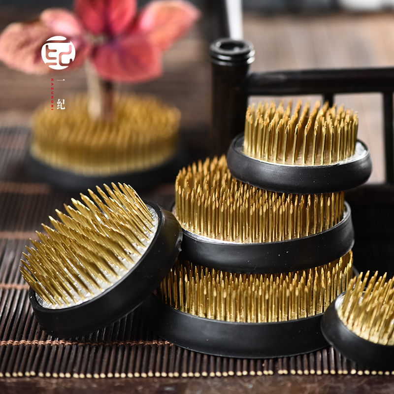 中式剑山插花器家用小原流铜针插花器创意皿插花底座固定花道神器,餐饮具,茶道/零配,淘宝优惠券,粉丝福利购,淘宝优惠卷