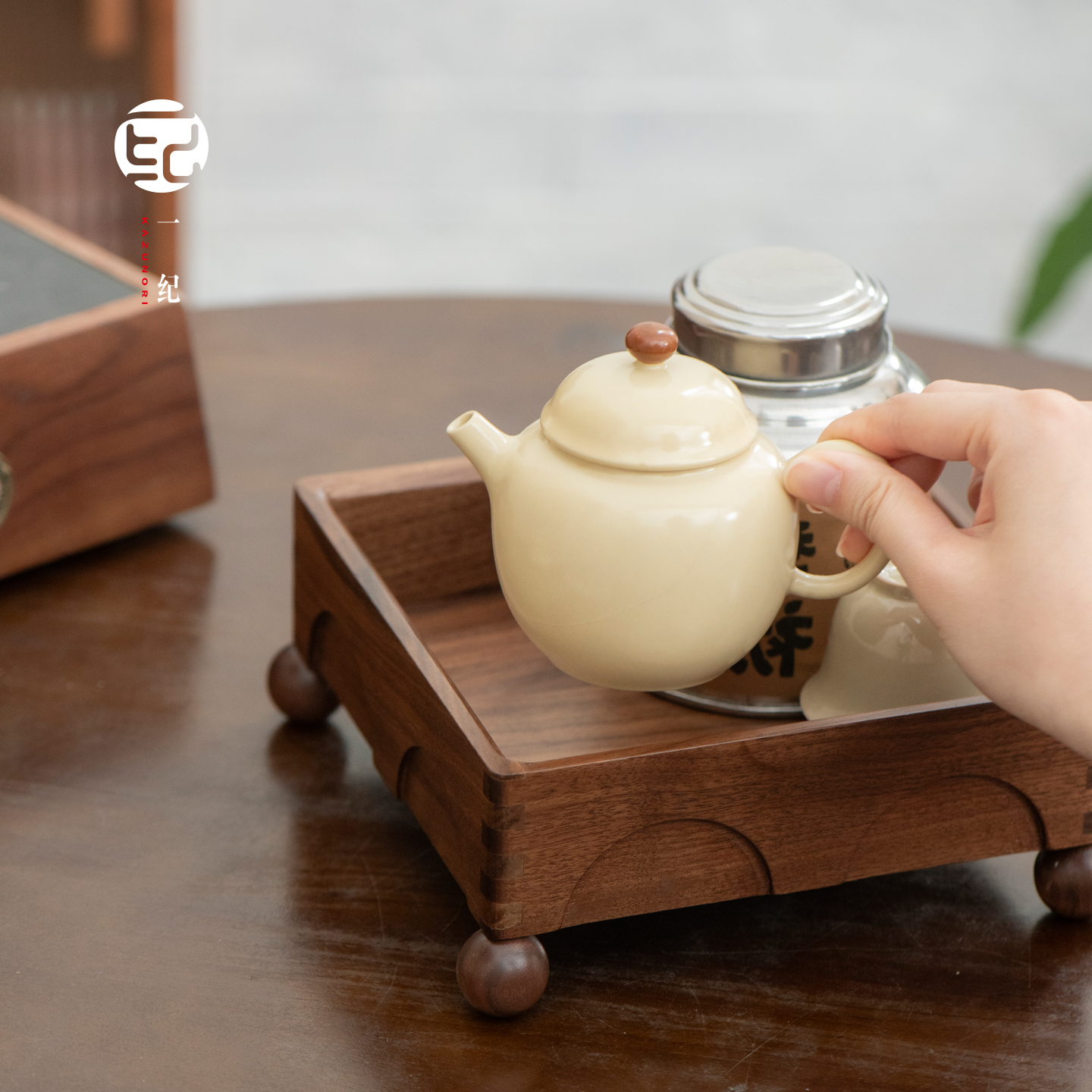 迷你小茶台轻奢高级感办公桌上单人干泡台精致高端实木艺术品摆件