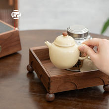 迷你小茶台轻奢高级感办公桌上单人干泡台精致高端实木艺术品摆件
