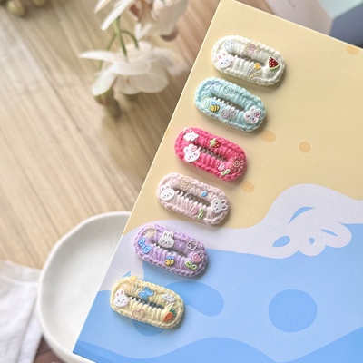 马尔济斯碎发bb夹秋冬可爱毛线比熊约克夏西施通用