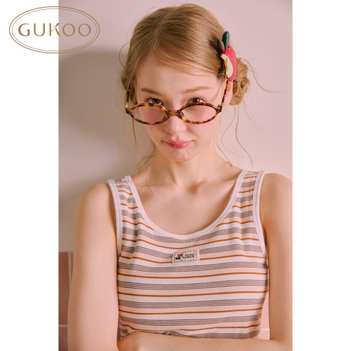 Gukoo/果壳【免穿文胸含胸垫】背心女迪士尼联名条纹简约打底内搭