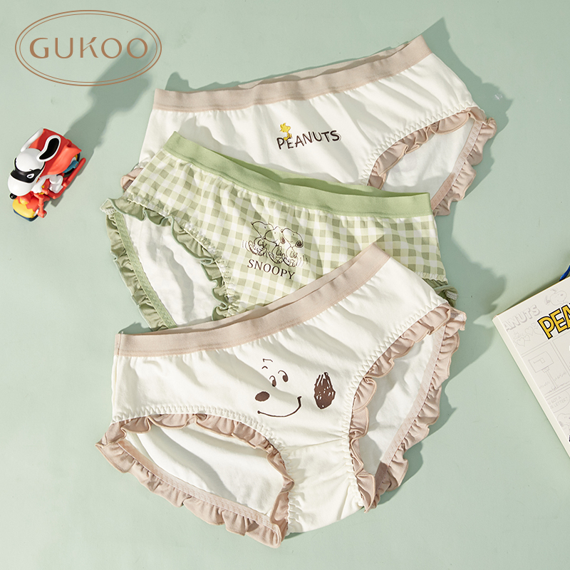 Gukoo/果壳YSO内裤组合清新史努比系列多色内裤组合