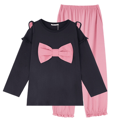Gukoo/果壳YSO睡衣女春秋大蝴蝶结系列家居服套装