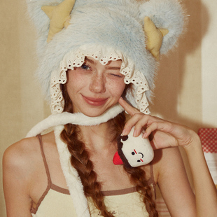 防风帽子 毛茸茸耳朵可爱保暖冬款 Gukoo 果壳帽子女冬季