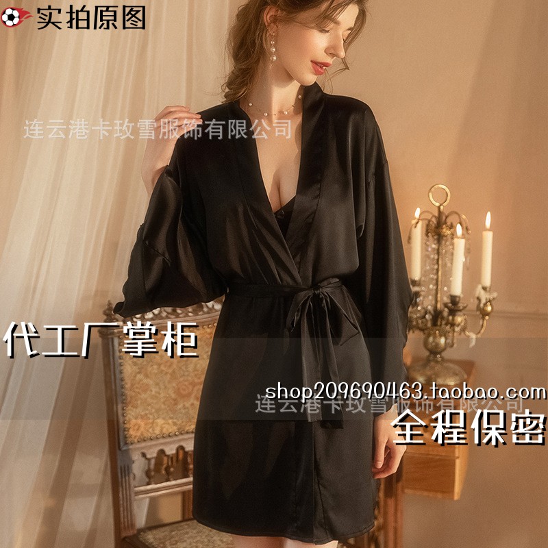连云港夜迷离夏季女薄款带胸垫冰丝美背私房透视蕾丝吊带裙