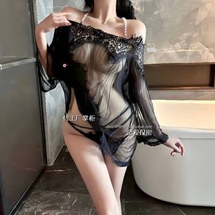 趣味蕾丝丝袜睫蕾丝纯免脱睡衣背透视睡裙趣味睡衣qq内衣情侣纯欲