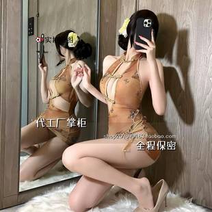 灌云季末服饰蝶梦古韵胸旗袍透视制服睡衣裸背趣味睡衣qq内衣情侣