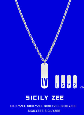 情人节吊坠情侣姓氏项链ins礼物