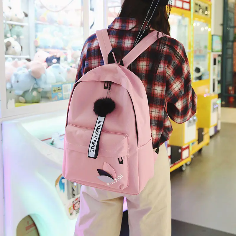 帆布双肩包女2025新款学院风韩版森系百约小新初中学生包