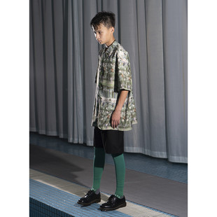 真丝短袖 toocoolll 古巴领衬衫 刺绣 自制印花面料 健康第一