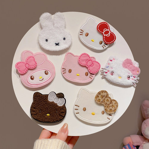 Kitty魔术贴~黑皮KT猫咪前额刘海贴碎发整理发夹发饰可爱卡通头饰