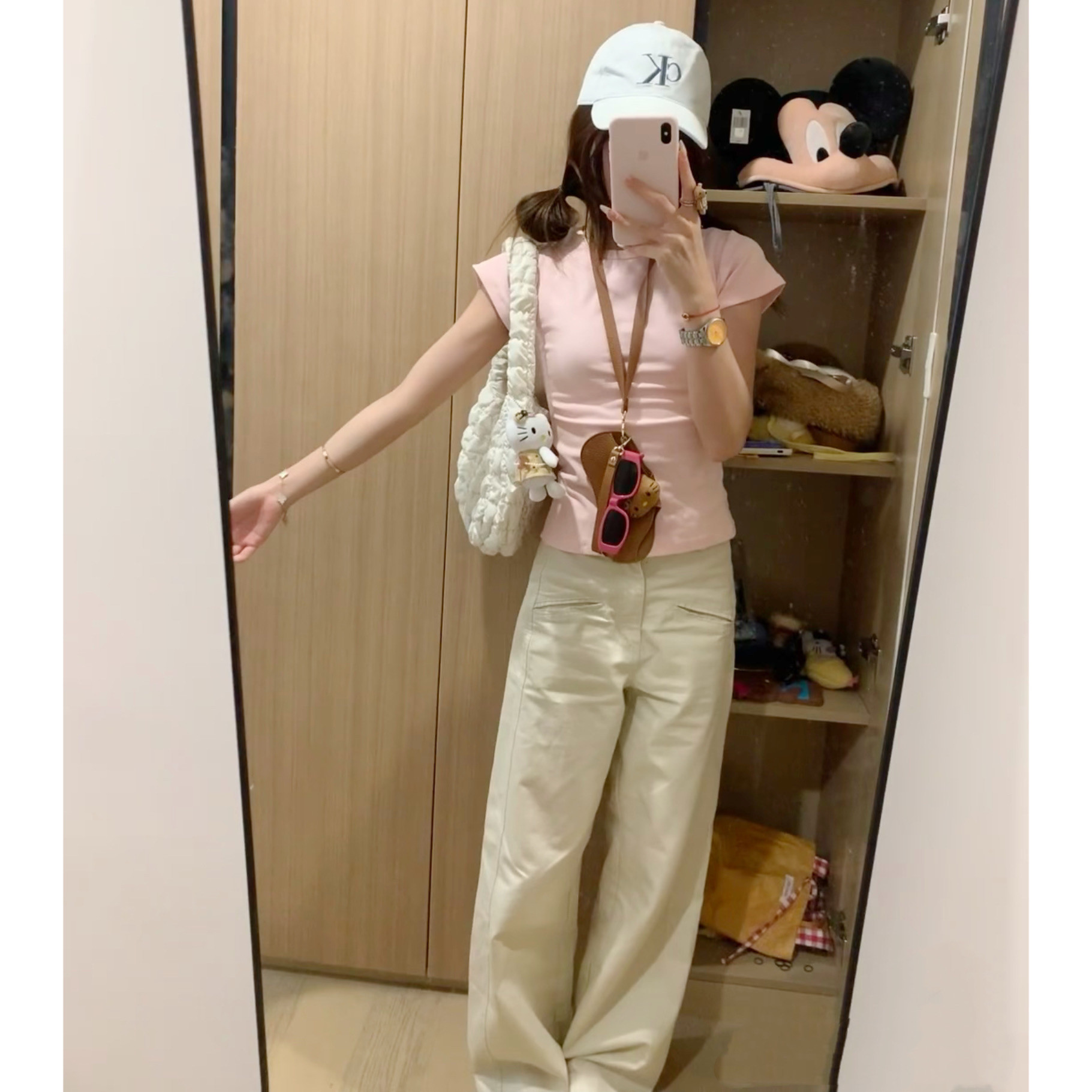 卡其色裤子黑色阔腿裤白色休闲裤