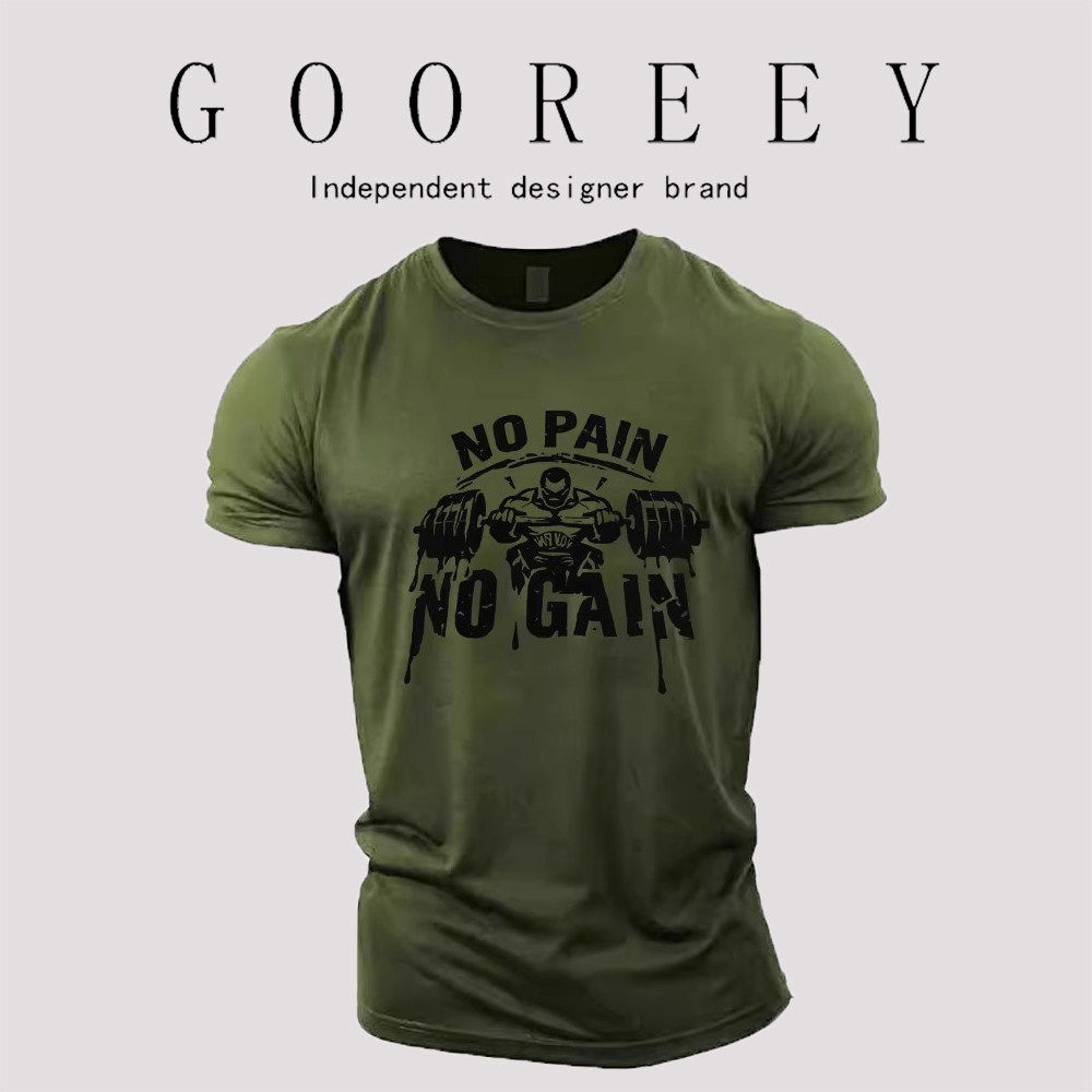 GooReey2026年夏季新款男生健身运动T血宽松弹力圆领潮牌休闲短袖