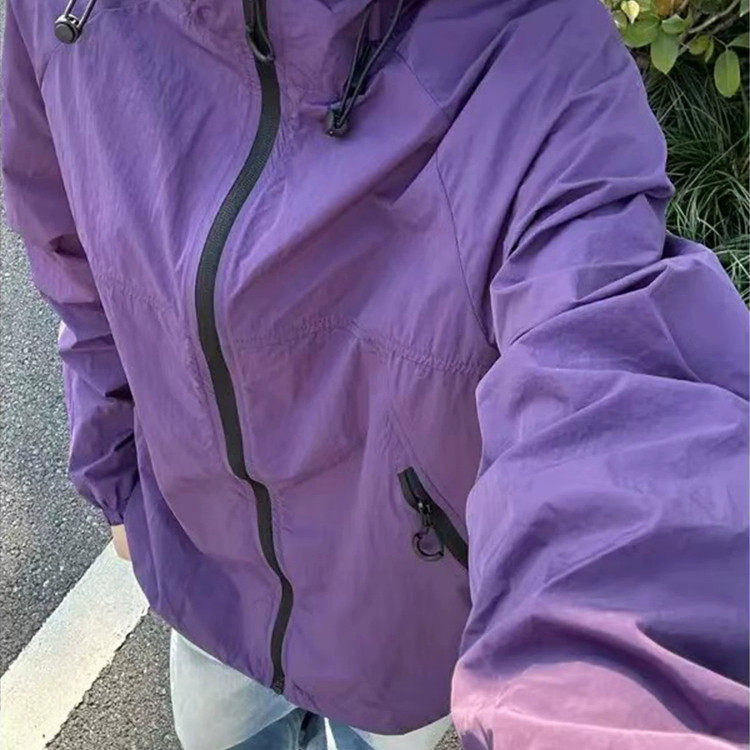 MAROLIO乌梅紫速干防晒夹克薄冰丝Lu版骑行服三防软壳美式冲锋衣