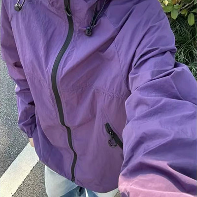 MAROLIO乌梅紫速干防晒夹克薄冰丝Lu版骑行服三防软壳美式冲锋衣