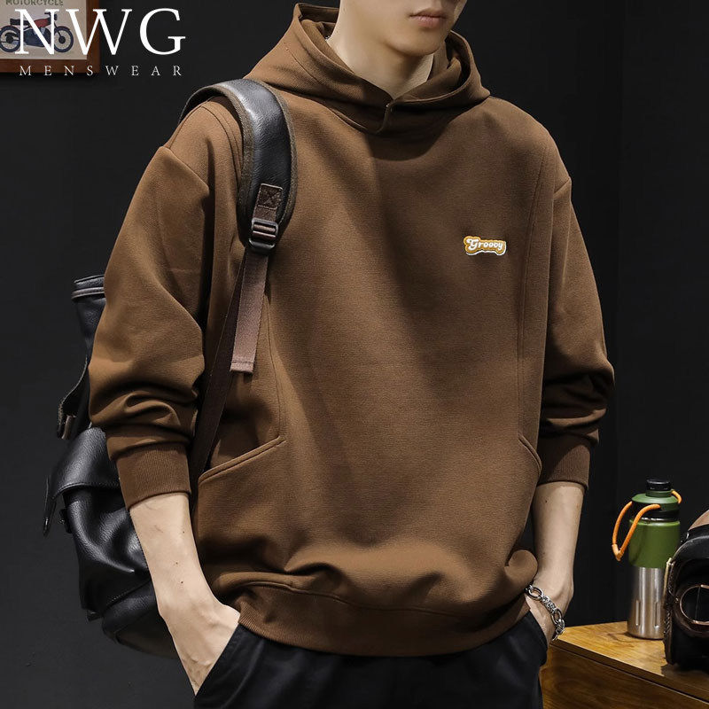 重磅连帽卫衣男潮牌秋冬季加绒加厚美式宽松套头外套男士休闲上衣