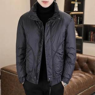 MONES出口法国~轻薄羽绒服男立领短款白鸭绒男秋冬装外套保暖高端