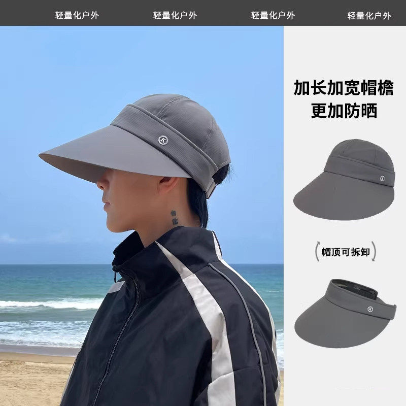原棉部落 遮阳帽男夏季新款大檐帽子防晒帽男士防紫外线鸭舌帽潮