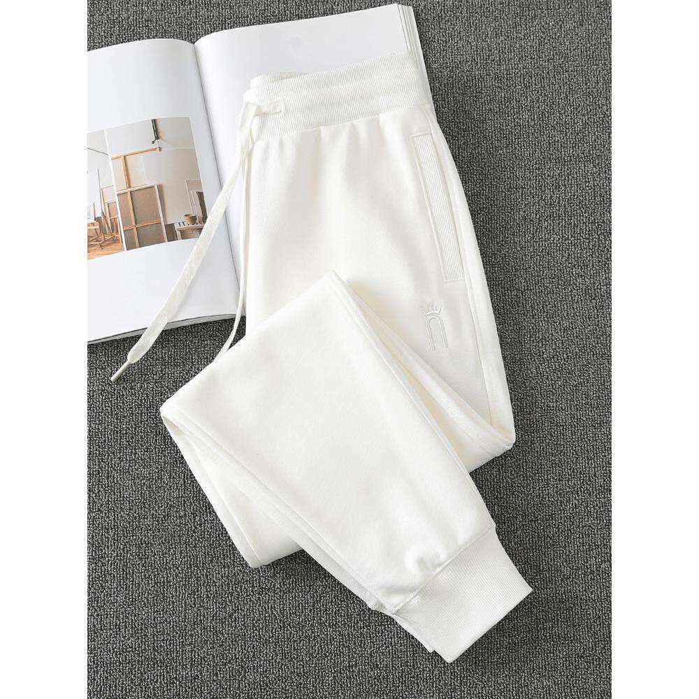 白色裤子男款2026新款春秋休闲运动裤女宽松潮牌加绒秋冬卫裤束脚