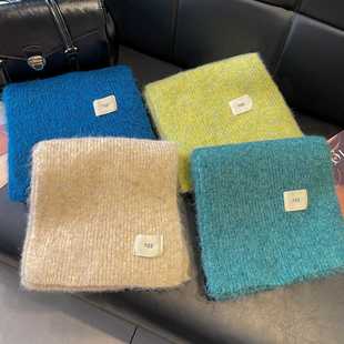 新款韩版egg马海毛围巾女冬季软糯毛线针织保暖加厚围脖学生百搭