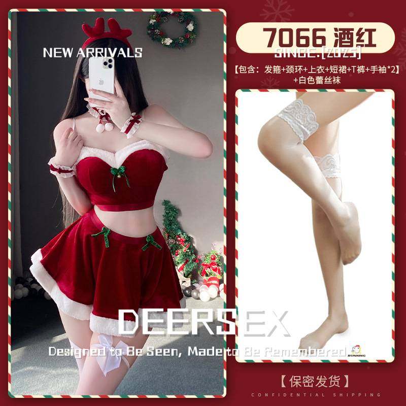 趣味蕾丝丝袜幻麋鹿女圣诞节新款制服套装角色扮演趣味内衣情侣纯