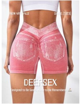 宁波大树服饰有限公司牧遥欧美仿牛仔无缝瑜伽短裤女 后腰提臀紧