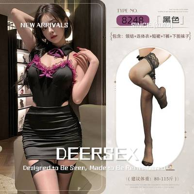 江苏灌云趣味性内衣连云港幻蕾丝挂脖连体秘书服辣妹包臀女纯背制