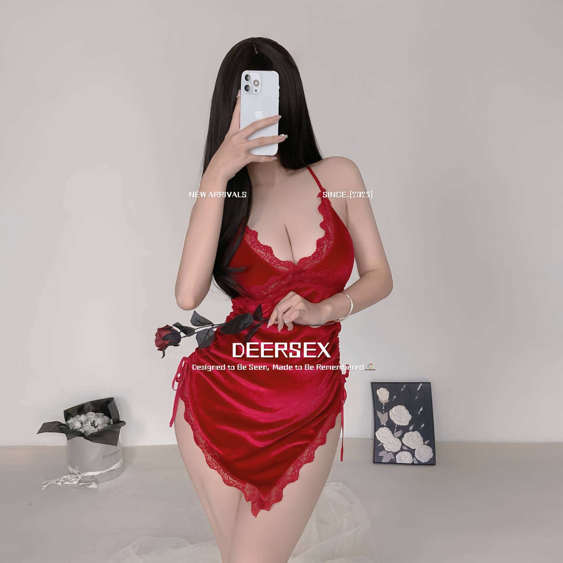 一撕就烂的睡衣趣味复古法式蕾丝睡衣女夏季新款纯丝绒背吊带睡裙