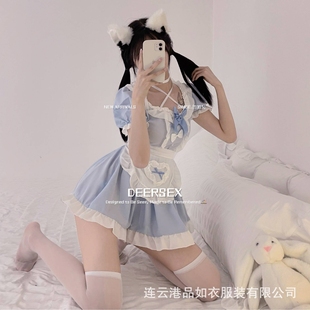 灌云内衣趣味女仆女佣制服角色扮演蓝色清纯套装趣味睡衣qq内衣情