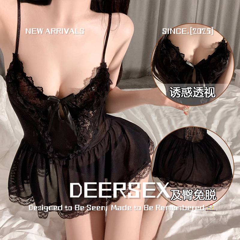 连云港卡玫雪蕾丝睡衣床上免脱午夜力免脱可爱黑丝情侣趣味内衣
